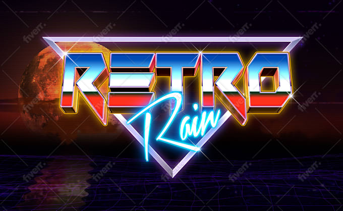 Design retro 80s synthwave 3d logo creations by Adanstudio